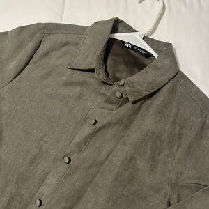 Zara Men's Khaki Shirt Jacket
